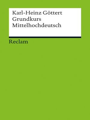 cover image of Grundkurs Mittelhochdeutsch